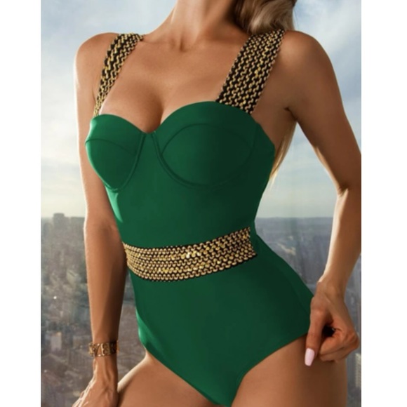 Boho Braided Strap One Piece Monokini Swim Beach LAST FEW - Picture 2 of 11